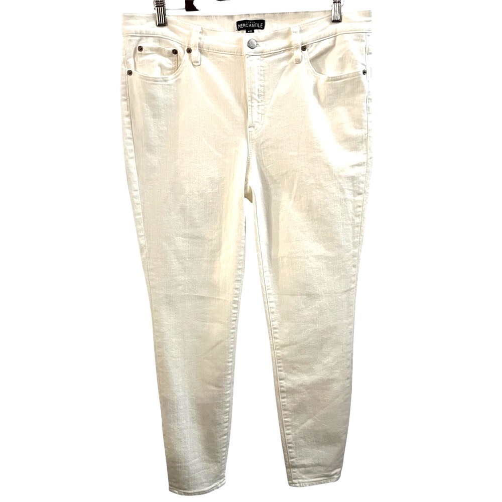 J CREW MERCANTILE JEANS, 32 x 28, Off-White (Cream) 5 Pocket Skinny Jeans, NEW.